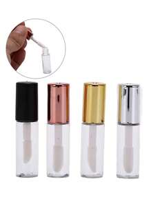 10/34/170 包 1.2毫升空唇彩管 - 可重复灌装的迷你样品试管瓶，适用于DIY唇彩、润唇膏、护肤品和精油，防漏便携容器带刷子（透明/金色/银色/黑色/玫瑰金） - 彩色 - 查看 5