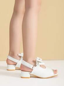 Girls' White Sandals, Children's Summer Sandals, Girls' Open Toe Shoes, Girls' High Heel Sandals