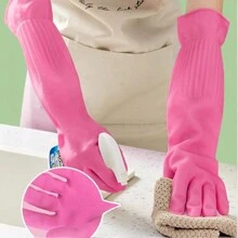 1 双/2 双可重复使用家用清洁手套，橡胶厨房洗碗手套，用于洗碗和清洁任务，灵活持久防滑（中号、大号） - 彩色 - 查看 7