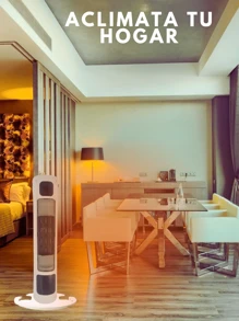 Ventilador de Aire Frío y Caliente Calefactor Ajuste de Clima en tu Hogar con Diseño Elegante y Ergonómico Alto Flujo de Aire Calentador de Interiores Enfriador Eléctrico para Refrescar el Hogar con Rotación de 60° con 2 Velocidades de Abanico - Blanco - Ver 12