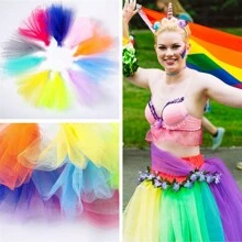 25 码优质薄纱卷 6 英寸宽，适用于 DIY 芭蕾舞裙制作、婴儿洗礼装饰、婚礼生日和派对装饰、礼品和鲜花包装、DIY 工艺品等 - 彩色 - 查看 10