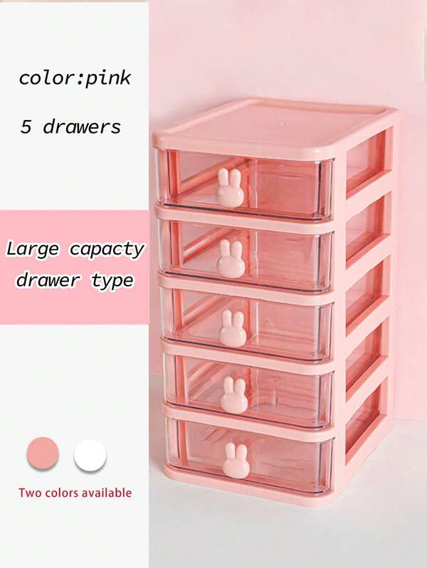 قطعة واحدة علبة تخزين على سطح المكتب على شكل أرنب متعدد الطبقات ، صندوق منظم بلاستيكي مع صناديق شفافة صغيرة ، صندوق تخزين القرطاسية بتصميم أرنب ، منظم طاولة متعدد الطبقات ، صندوق قناع شفاف مقاوم للغبار للمساحيق والعدسات اللاصقة والأحمر والفرش وقلم الحواجب والعطور وكرات القطن وطلاء الأظافر والنظارات والأقلام والكتب والألعاب الصغيرة للأطفال وديكور المنزل وهدية للطالبات كلوت قطن