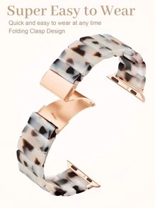 1 Set New Fashionable Retro Lightweight Premium Resin Apple Watch Strap + Hollow-Out Protective Case Combo Set, Anti-Fall & Anti-Scratch, Comfortable To Wear All Day - Ideal Gift Choice For Festivals, Anniversaries (Compatible With Apple Watch Ultra 2/1, SE, Series 10/9/8/7/6/5/4/3/2/1, Sizes 38/40/41/42/44/45/46/49mm).
