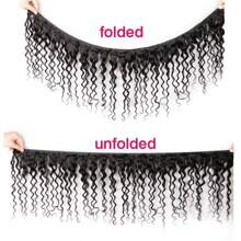 4 pièces Mèches de cheveux humains ondulés à l'eau, extensions de cheveux naturels 100% non traités, mèches de cheveux naturels - Noir - Voir 2