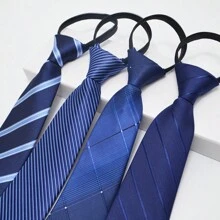 Cravatta formale da uomo con zip, cravatta senza nodo per uomo con stile rilassato, cravatta pre-annodata di stile college per matrimoni, cravatta da lavoro adatta per colloqui