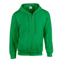 Gildan Sudadera con capucha y cremallera completa de mezcla gruesa para adultos unisex (verde irlandés) - Verde - Ver 1
