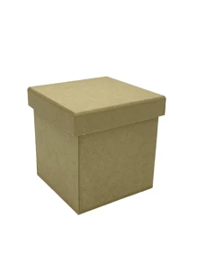 Set Of 12 MDF Boxes 10x10 Cm With Smooth Lid - Shipped Fully Assembled - Coffee Brown - View 3