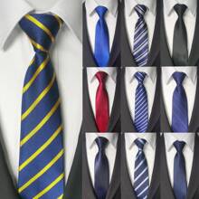 Cravatta formale da uomo con zip, cravatta senza nodo per uomo con stile rilassato, cravatta pre-annodata di stile college per matrimoni, cravatta da lavoro adatta per colloqui