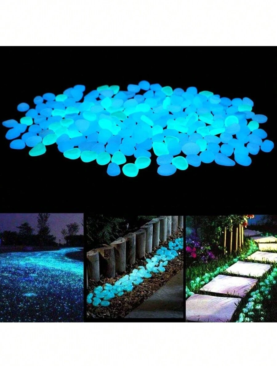 Galets lumineux de jardin qui brillent dans le noir pour la décoration de votre cour et allées, cailloux lumineux, pierres décoratives lumineuses DIY, créez un jardin magique, décoration d'aquarium, aménagement paysager, décoration de Noël ou de mariage (2-3 cm)