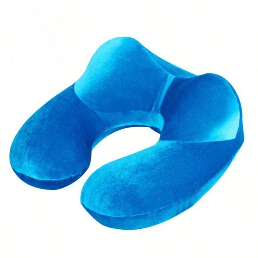 U-Shape Travel Pillow For Airplane Inflatable Neck Pillow Travel Accessories 4Colors Comfortable Pillows For Sleep Home Textile - Blue - View 1