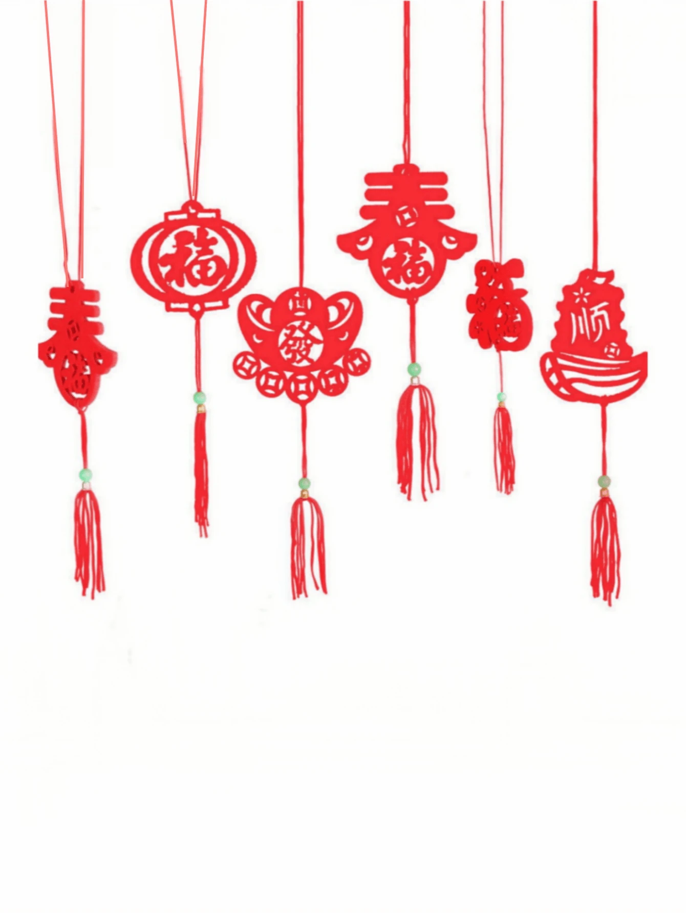 6pcs 2025 New Year & Chinese Spring Festival Fu Character Hanging