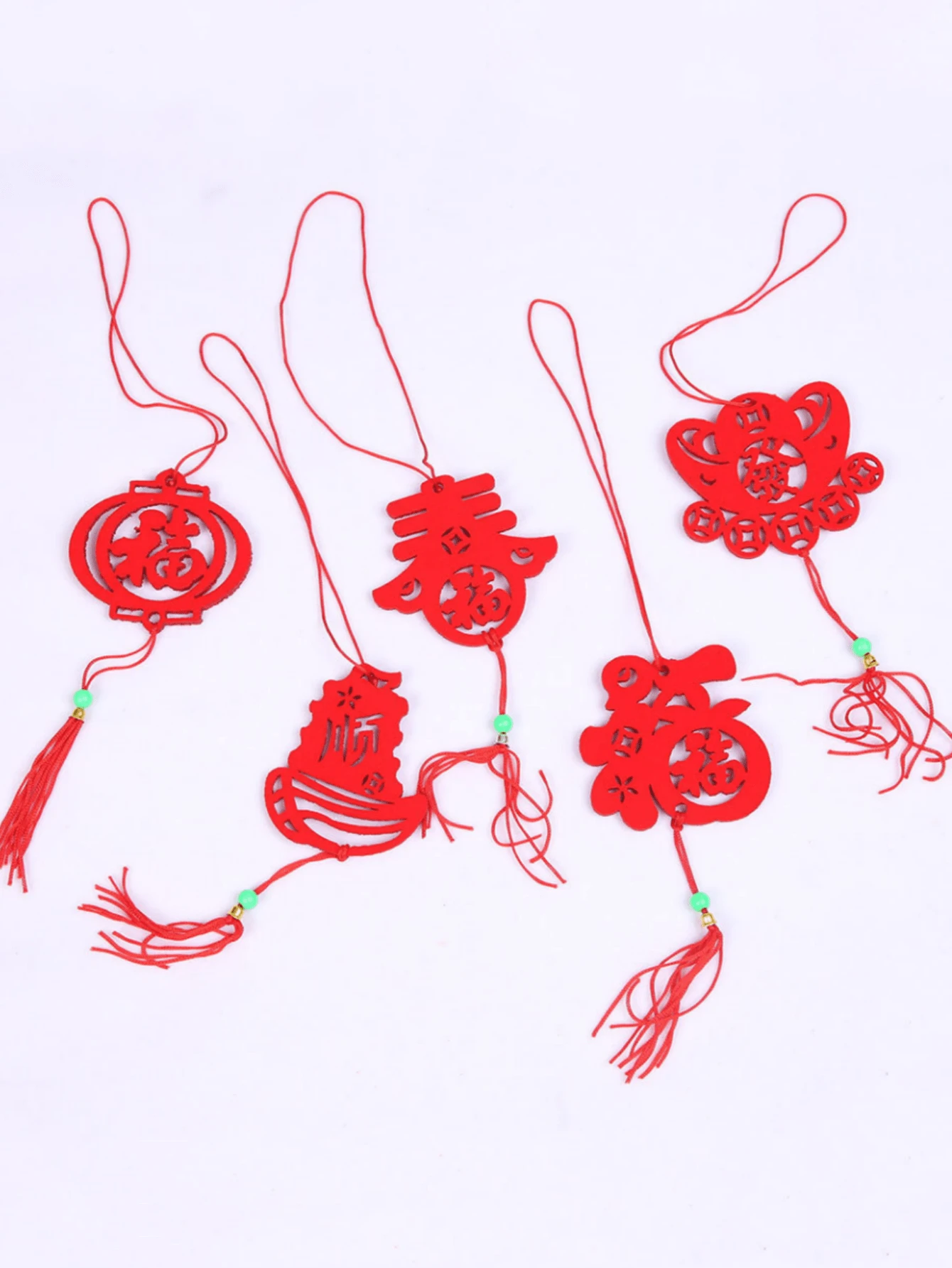 6pcs 2025 New Year & Chinese Spring Festival Fu Character Hanging