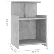 VidaXL Bedside Tables 2 Pcs Concrete Grey 40x35x60 Cm Wood Material
