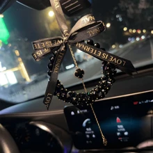Rhinestone Handmade Crystal Car Pendant Creative Luxury High-End Rearview Mirror Car Hanging Chain Pendant Car Interior Goddess Favorite, Which Means Peace, The Best Choice For Girlfriend With Exquisite Gift Box!
