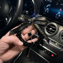 Rhinestone Handmade Crystal Car Pendant Creative Luxury High-End Rearview Mirror Car Hanging Chain Pendant Car Interior Goddess Favorite, Which Means Peace, The Best Choice For Girlfriend With Exquisite Gift Box!