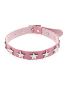 1pc Gothic Style Choker Necklace, Pink Series Choker Collar Adjustable Necklace Gift For Women, Suitable For Daily Wear, Party, Festival, Valentine's, Christmas, Carnival Valentines