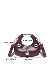 Fashionable Small Tote Bag, Minimalist Chic Design, New Handbag For Women, Solid Color Casual Shoulder Bag - Red - View 11