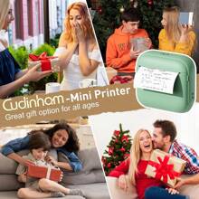 Mini Bluetooth Self-Adhesive Portable Thermal Label Printer For Business Home Office Wireless Inkless Logo Sticker Printer