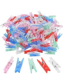 20 piezas/30 piezas/50 piezas/100 piezas Pinzas de plástico de colores, Pinzas para ropa miniatura de 1,4", Pinzas para fotos, Clips de papel para manualidades, Apropiado para el hogar, la escuela, la decoración de manualidades (colores aleatorios)