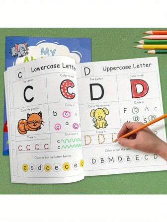 1pc/LACHILLY 52-Page Alphabet Tracing Workbook For Kids, ABC Handwriting Practice Copybook, English Letter Learning Worksheet For Preschool & Kindergarten, Educational Paper Material