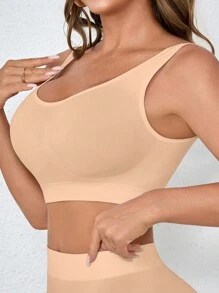 3pcs/Set Bra Olahraga Ringan Tanpa Jahitan, Nyaman, dan Tanpa Bantalan untuk Wanita - MultiWarna - View 3