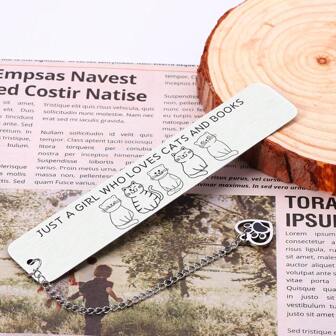 1pc Women's Cat Lover Gift, Bookworm Christmas Gift, Reader Birthday Gift, Stainless Steel Bookmark With Cat Paw Pendant, Interesting Bookmark, Cat Lover Cat Gift, Ideal Accessory For Cat Lovers And Bookworms To Accompany Your Reading Journey; This Bookmark Is Not Only A Practical Tool But Also A Charming Decoration Backpack For School Cartoon