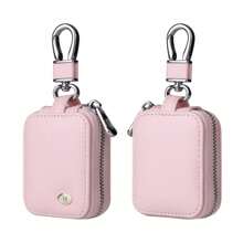 1 Estuche de auriculares de alta calidad PU, anti-arañazos, anti-caídas, con hebilla anti-pérdida pequeña, disponible en una variedad de colores para colgar de la cuerda de la bolsa, compatible con Airpods 1/2, 3, 4/Pro/Pro2 - Estuche protector para auriculares inalámbricos, regalo para Navidad, Halloween y otras festividades
