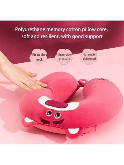Miniso Disney Lotso Memory Foam Kussen Cartoon Strawberry Bear Anime Home Shaped Pillows Travel Neck Cushion Napping Birthday view 4