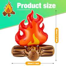 1/2/3/4pcs Fake Fire Decorations, Camping Photo Props, Inflatable Fake Campfire, Fake Flame Camping Decorations, Blow Up Fake Bonfire Party Decorations, Birthday Decorations, Artificial Flame Campfire For Christmas, Party, Festival Decor, Indoor Outdoor Camping Overnight And Scene Setting