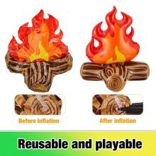 1/2/3/4pcs Fake Fire Decorations, Camping Photo Props, Inflatable Fake Campfire, Fake Flame Camping Decorations, Blow Up Fake Bonfire Party Decorations, Birthday Decorations, Artificial Flame Campfire For Christmas, Party, Festival Decor, Indoor Outdoor Camping Overnight And Scene Setting