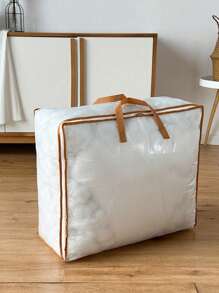 Extra Large PVC Storage Bags With Zipper And Handles, Heavy-Duty Tote Bags For Moving, Space-Saving Foldable Bags For Quilts, Blankets And Bedding - White - View 8