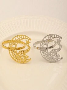 / Al-Adha 新月餐巾环、餐巾架适用于餐厅、聚会、婚礼 - 彩色 - 查看 5