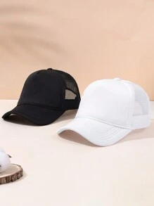 2pcs New Mesh Breathable Baseball Cap For Children, Suitable For Outdoor Sunshade Hat For Travel