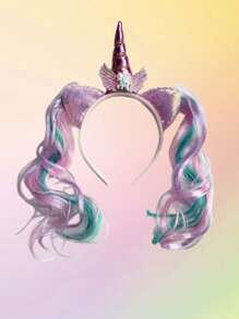 1 pieza Diadema creativa con diseño de unicornio, tocado para fiesta de cumpleaños, regalo de cumpleaños y accesorios para fotos, pequeños regalos para buenos amigos, regalos para fiestas - Multicolor - Ver 8