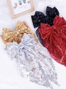 2 piezas Pinzas para el cabello de niña con lentejuelas brillantes, barrettes de cabello con cola larga y brillo dorado, pinzas para el cabello grandes, accesorios para el cabello adecuados para festivales, vacaciones, fiestas de cumpleaños - Multicolor - Ver 10