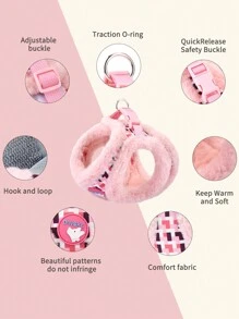 Arnés y correa para perro HP392, correa acolchada y abrigada para el pecho de mascotas para razas pequeñas de perros como el caniche y el oso de peluche