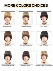 Women's Synthetic Bangs Hairpiece, Straight Hair Versatile Brown & Black French Curtain Fringe With Temples, High Temperature Fiber, Clip In Front Hair Extensions Natural Bangs Hairpieces Suitable For All People