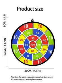 Set de 6/12 pelotas adhesivas y diana, juguete para interior/exterior para interacción entre padres e hijos, suministros para juegos de fiesta de cumpleaños - Multicolor - Ver 9