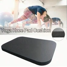 1pc Thick Yoga Knee Pads - Soft TPE Material With Geometric Pattern For Comfort And Protection, Suitable For Pilates, Sports And Home Exercises - Black