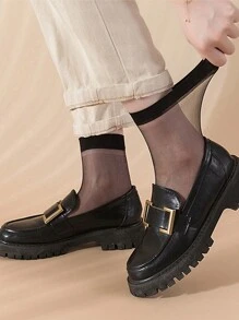 10 Pairs Women's Solid Color Sheer Pantyhose, Fashion Breathable Crystal Silk Short Stockings, Sexy Transparent Ultra-Thin Anti-Hook And Durable - Multicolor - View 4