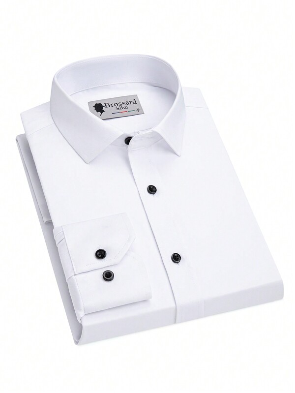 Novo Camisa Social Masculina Manga Longa 62% poliéster, 35% algodão, 3% elástano