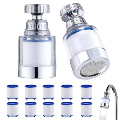 10/20/30 水龙头滤芯替换件，360°旋转浴室水槽过滤器，水龙头滤水器替换件，用于水龙头浴室水槽过滤器，去除氯氟化物重金属