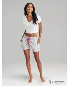 U.S. Polo Assn. Womens Sweat Shorts With Pockets - French Terry Lounge And Pajama Shorts For Women - 希瑟.格雷 - 查看 2