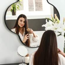 Decorative Wall Mirror 24inch, Irregular Wall Mirror With Metal Frame, Four-Leaf Clover Shaped Bathroom Vanity Wall Mirror, Art Deco Mirror For Living Room, Bedroom, Entryway Gifts