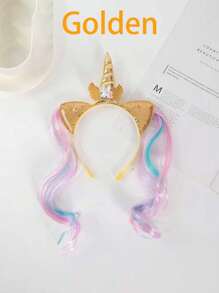 1 pieza Diadema creativa con diseño de unicornio, tocado para fiesta de cumpleaños, regalo de cumpleaños y accesorios para fotos, pequeños regalos para buenos amigos, regalos para fiestas - Multicolor - Ver 6