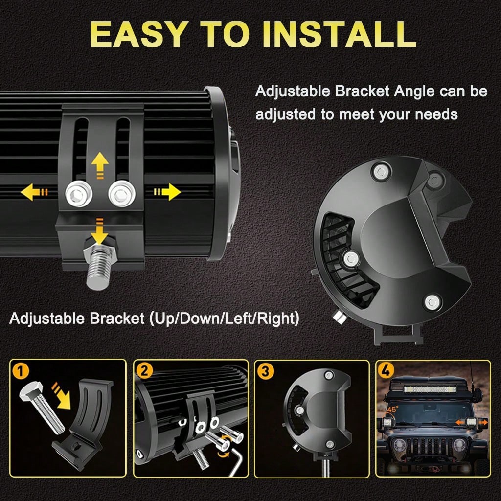 BARRA LUMINOSA DA Lavoro Trattore Fuoristrada 2x5 Pollici 12 V 24 V SUV