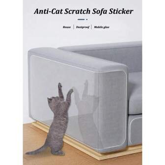 1 pieza Protector de muebles contra arañazos de gato transparente: Cinta antiarañazos para gatos - Protector de puerta contra arañazos de perro - Cinta autoadhesiva de entrenamiento transparente para alfombra, sofá, sillón, puerta