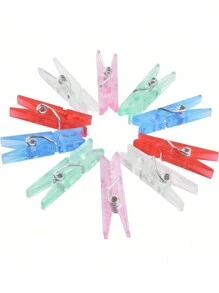 20 piezas/30 piezas/50 piezas/100 piezas Pinzas de plástico de colores, Pinzas para ropa miniatura de 1,4", Pinzas para fotos, Clips de papel para manualidades, Apropiado para el hogar, la escuela, la decoración de manualidades (colores aleatorios)