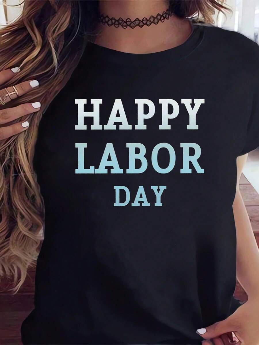 Camiseta de mujer navideña de estilo deportivo casual, de algodón transpirable, de manga corta y estampado de moda, versátil y sencilla