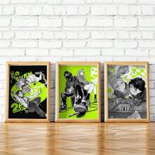 1 peça/3 peças pôsteres de arte de parede moldura opcional anime moderno pôster de anime hd pôster para sala de estar bar café arte decorativa mural, arte em tela, alta qualidade, sem moldura